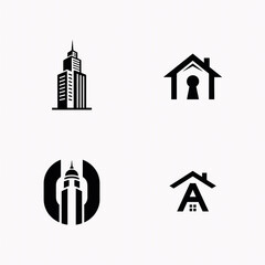 Obraz premium Creative Building Construction Urban Logo Set