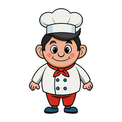 cartoon professions cute characters as chef
