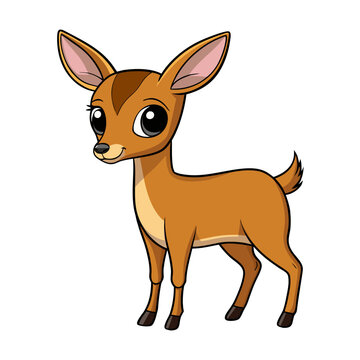 cute cartoon dik dik deer standing