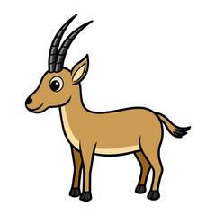 minimal cartoon saiga antelope with curved nose