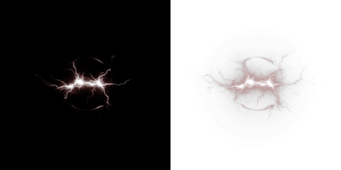 Electric energy burst with dynamic lightning effects on contrasting black and white backgrounds, showcasing vibrant visual impact and abstract design elements for creative projects