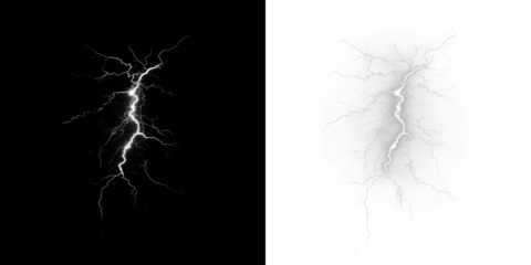 Red Lightning PNG Overlay with Intense Energy Design on transparent background