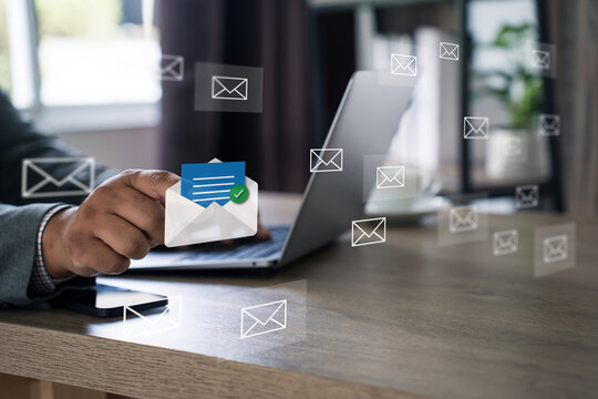 mail on laptop connect and communicate globally with rapid digital mail delivery message cyberspace network, modern communication, secure connection, fast send and receive mail newsletter notification