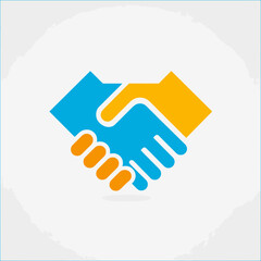 Fototapeta premium Professional business handshake icon representing partnership, agreement, deal, cooperation, and successful collaboration.