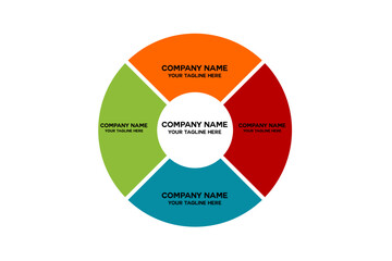 colored circle diagram logo vector