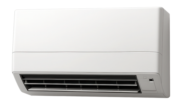 High-wall split AC for lofts, ceiling-mounted to enhance airflow in tall rooms.
