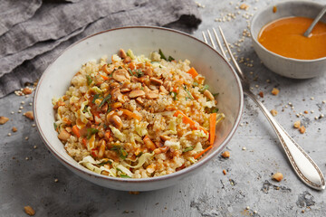 Quinoa salad with peanut dressing