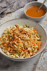 Quinoa salad with peanut dressing