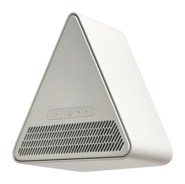 Triangular breezer ideal for compact studios, ensuring efficient air circulation.