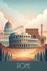 Rome  skyline minimalist style