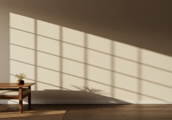 Fototapeta premium Sunny Minimalist Room with Window Shadows