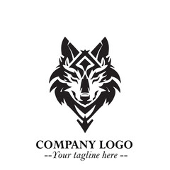 Wolf Logo Symbol in Black on the White Background Minimalist Wild Animal Vector Illustration