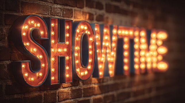 Illuminated marquee sign creates vibrant atmosphere for captivat