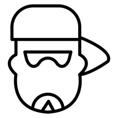 Rap vector line icon design