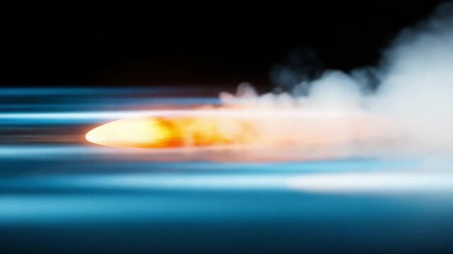 Speed of Light: A dynamic illustration of a bullet speeding through a dark background, leaving a trail of light and smoke, capturing the essence of rapid motion and explosive energy.