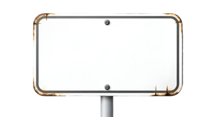 Blank Rusty Sign on Black Background