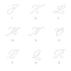 set of hand drawn alphabet no shadow