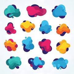 Colorful Abstract Blob Shapes Design Elements.