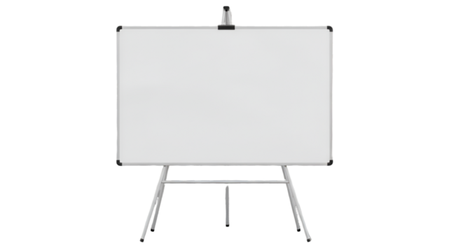 Whiteboard on a Stand with Black Background