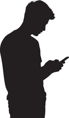 Silhouette of a Person Using a Smartphone