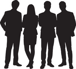 Silhouettes of Professionals in Business Attire