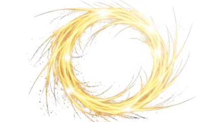 Golden Swirling Light Effect with Sparks