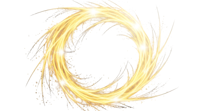 Golden Swirling Light Effect with Sparks