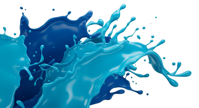 Dynamic Blue Liquid Splash Against Black Background