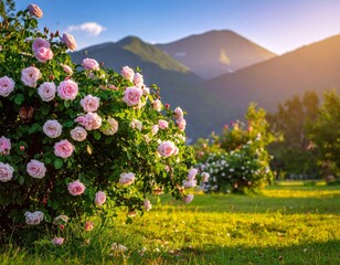 Obraz premium blooming rose bush