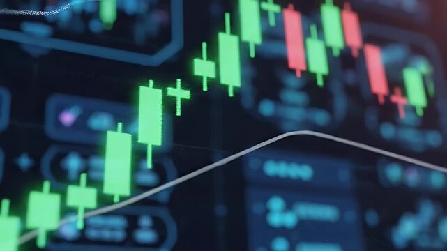 Financial Chart Analysis Candlestick Patterns and Market Trends.
