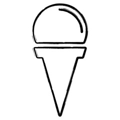 ice cream icon, brush strokes, vector illustration on white background.