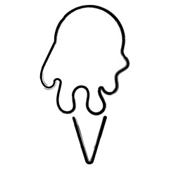 ice cream icon, brush strokes, vector illustration on white background.