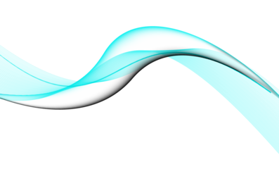 Abstract flowing turquoise wave with intricate patterns on black background