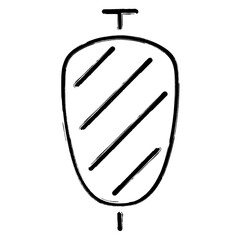 kebab icon, brush strokes, vector illustration on white background.