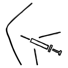 meniscal icon, brush strokes, vector illustration on white background.