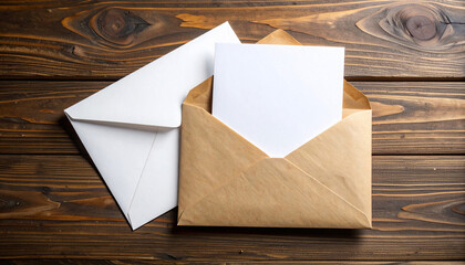 Envelopes and Paper on Wood