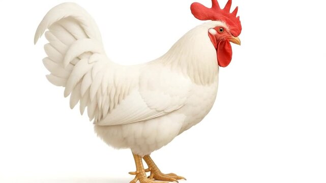 rooster bird isolated white background large comb video