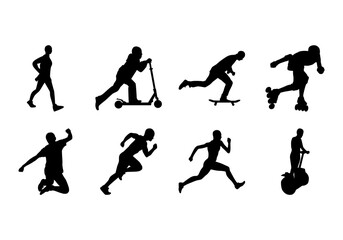 basketball players silhouettes vector