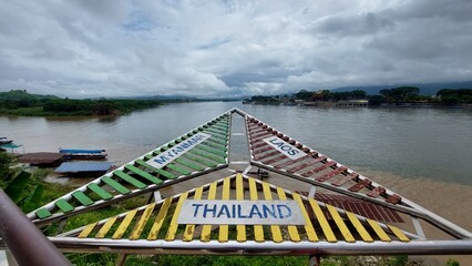 Golden Triangle viewpoint showing borders of Thailand, Laos, and Myanmar