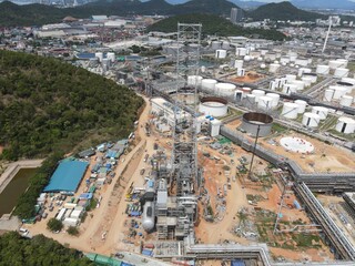 Aerial View of Petrochemical Plant Construction Site