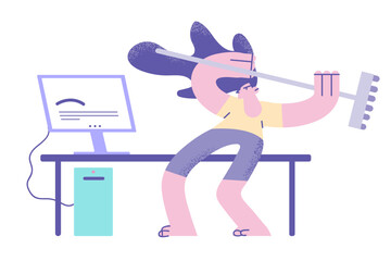 Anger, rage and stress at work concept