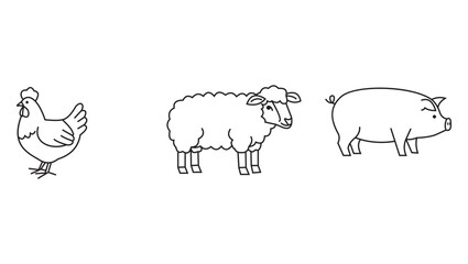 Farm Animal Vector Icons
