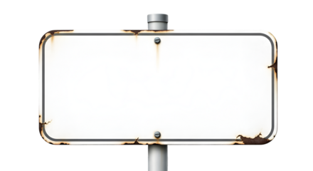 Rusty Blank Sign on Black Background