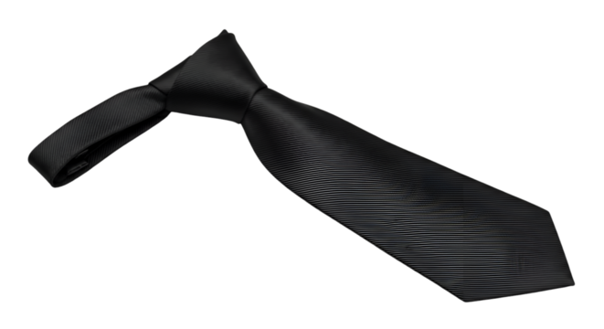 Elegant Black Striped Necktie on Black Background - Powered by Adobe