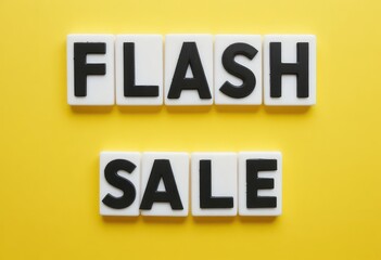 Eye-Catching Flash Sale Announcement with Bold Letters on Bright Yellow Background