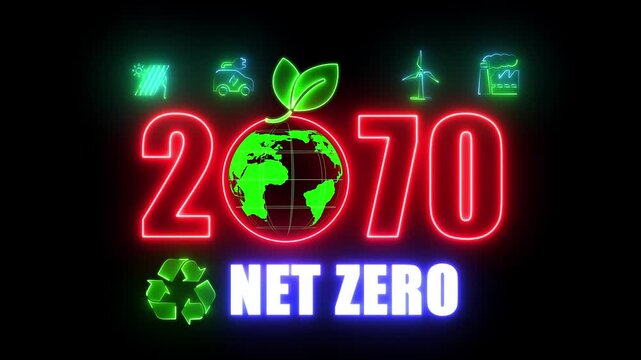 2070 Net Zero Concept: Achieving Carbon Neutrality with Greenhouse Gas Emissions Target and Climate Neutral Long-Term Strategy