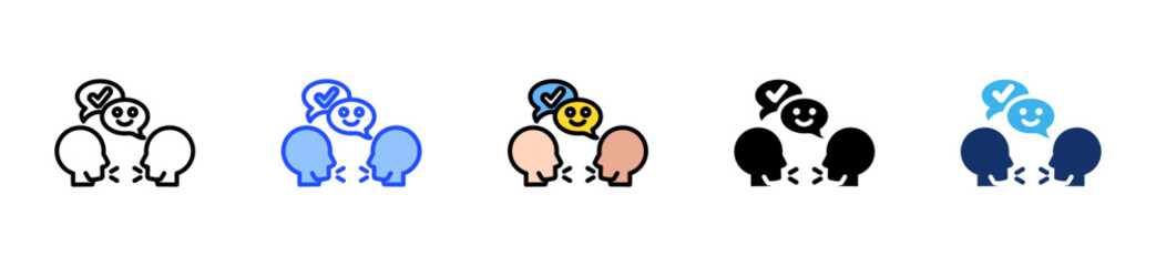 Constructive Feedback Session Icon Collection With Multiple Styles