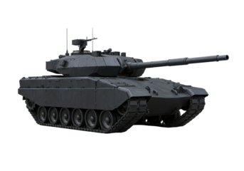 Isolated all-weather main battle tank is modern military vehicle, gun and advanced system