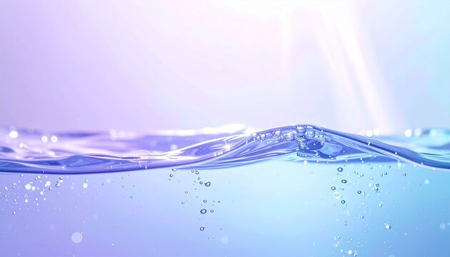 水の動きと光の粒子：清涼感のある透明な波のクローズアップGenerated image