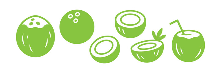 coconut vector icon graphic design template